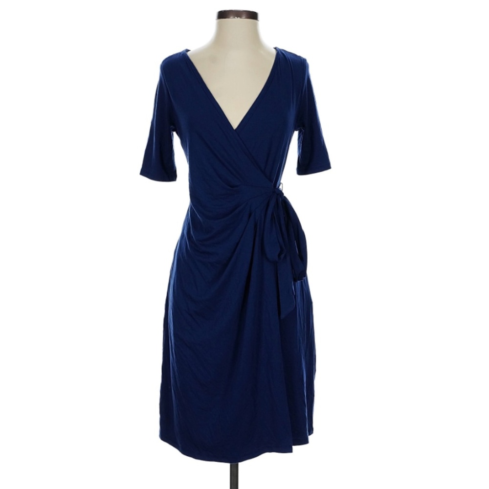 Quince XS Navy TENCEL™ Lyocell Wrap Dress | New With Tags